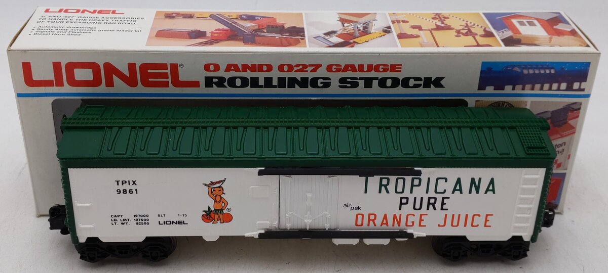 Lionel 6-9861 O Gauge Tropicana Billboard Reefer Car EX/Box
