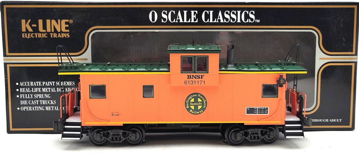K-Line K613-1171 BNSF Extended Vision Caboose (3-Rail) LN/Box