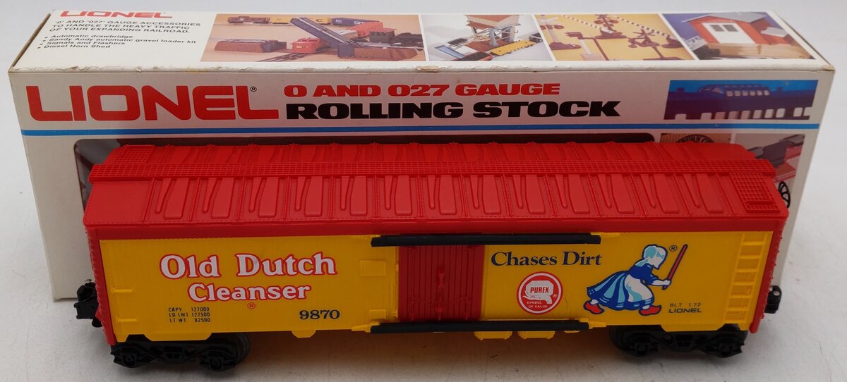 Lionel 6-9870 O Gauge Old Dutch Cleanser Billboard Reefer Car EX/Box