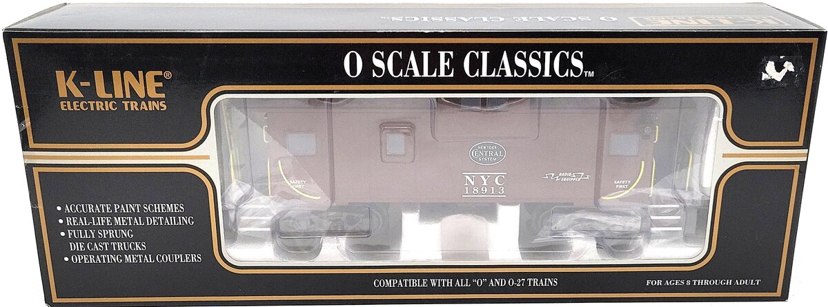 K-Line K613-1751 O New York Central Extended Vision Caboose #18913 MT/Box