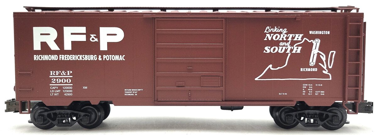 Weaver 2900 O Gauge RF&P PS-1 40' 3-Rail Box Car #2900 LN/Box
