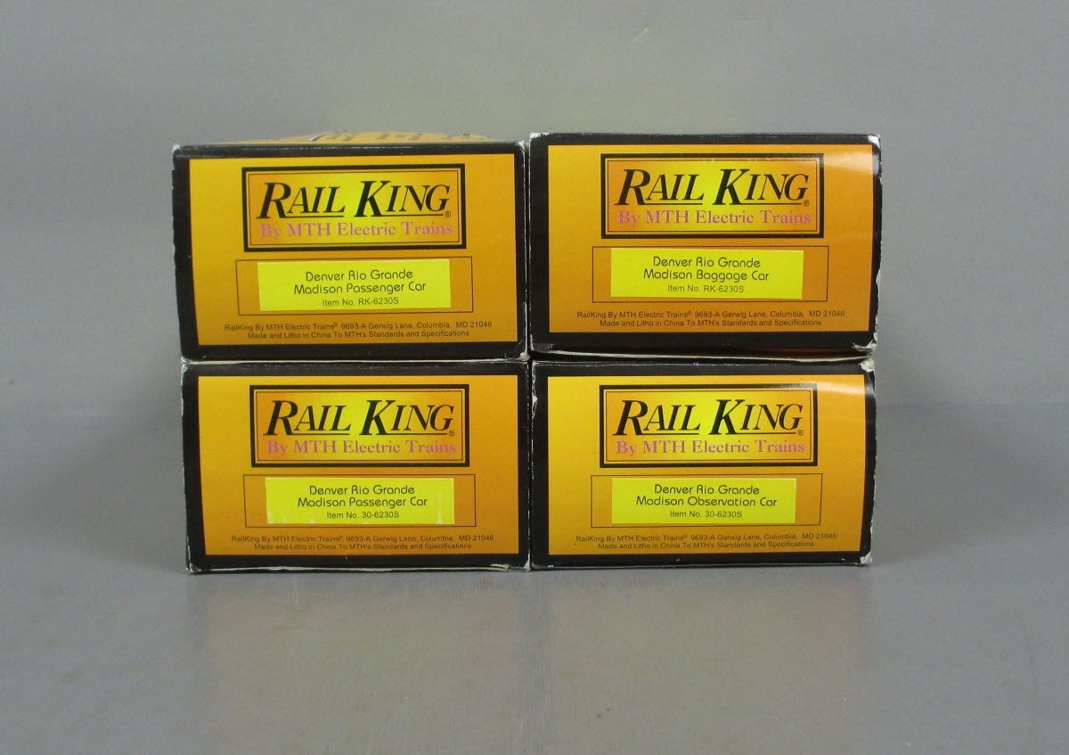 MTH 30-6230 O Denver & Rio Grande O-27 Madison Passenger Set (Set of 4) LN/Box