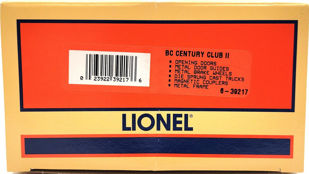 Lionel 6-39217 O Gauge Century Club II 2001-2005 Boxcar LN/Box