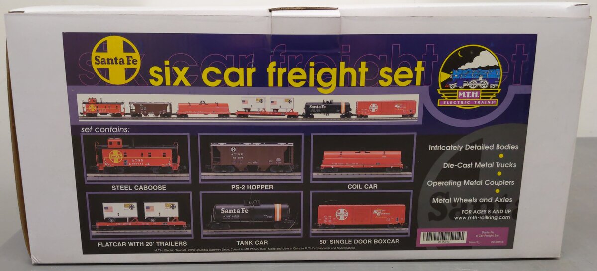 MTH 20-90013 O Santa Fe Premier Freight Car Set (Set of 6) EX/Box