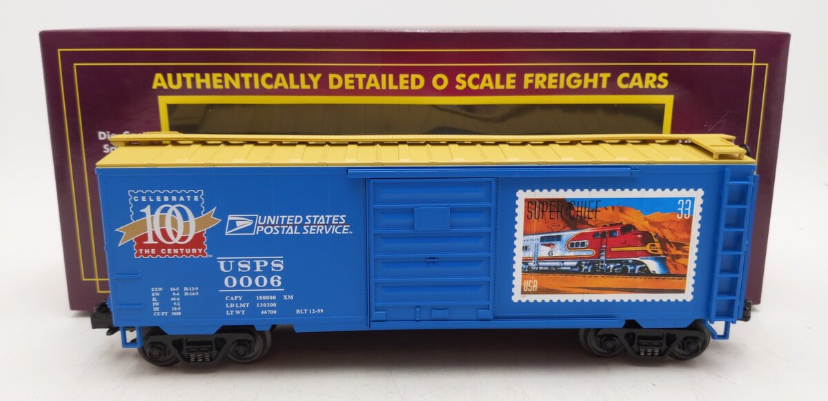 MTH 20-93056 O Gauge US Post Office 40' Single Door Boxcar #0006 LN/Box