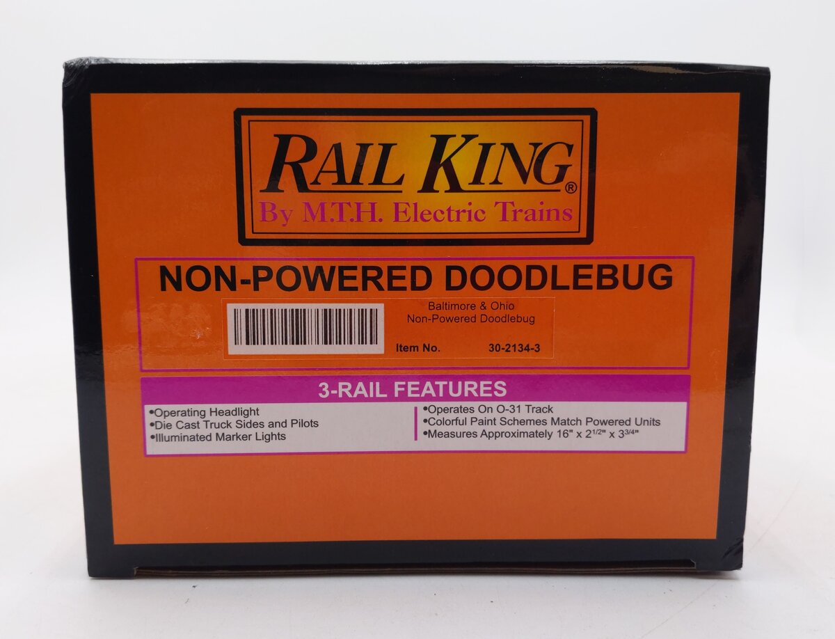 MTH 30-2134-3 Baltimore & Ohio Doodlebug Non-Powered Diesel Engine #6006 VG/Box