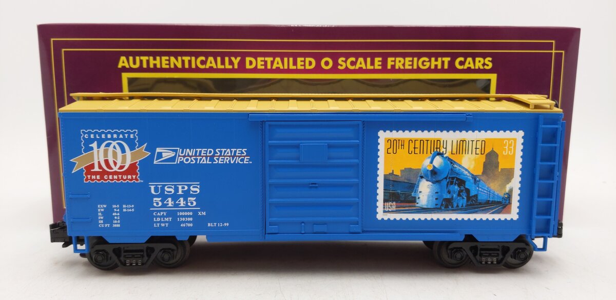 MTH 20-93039 O Gauge USPS 20th Century Limited Boxcar #5445 LN/Box