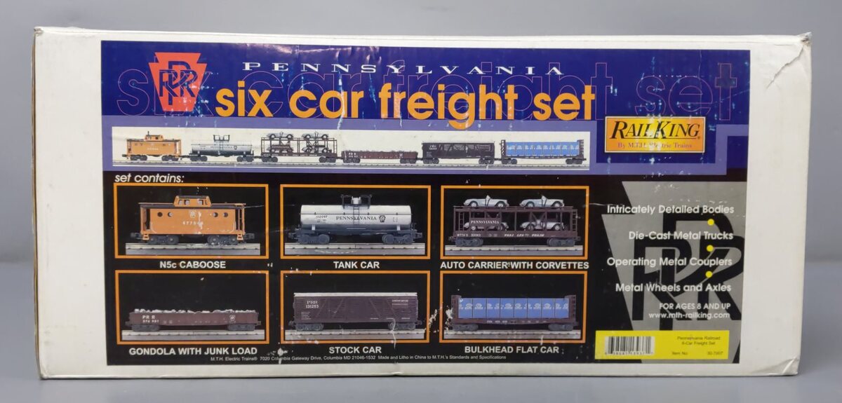 MTH 30-7007 O Pennsylvania RailKing Freight Car Set (Set of 6) LN/Box