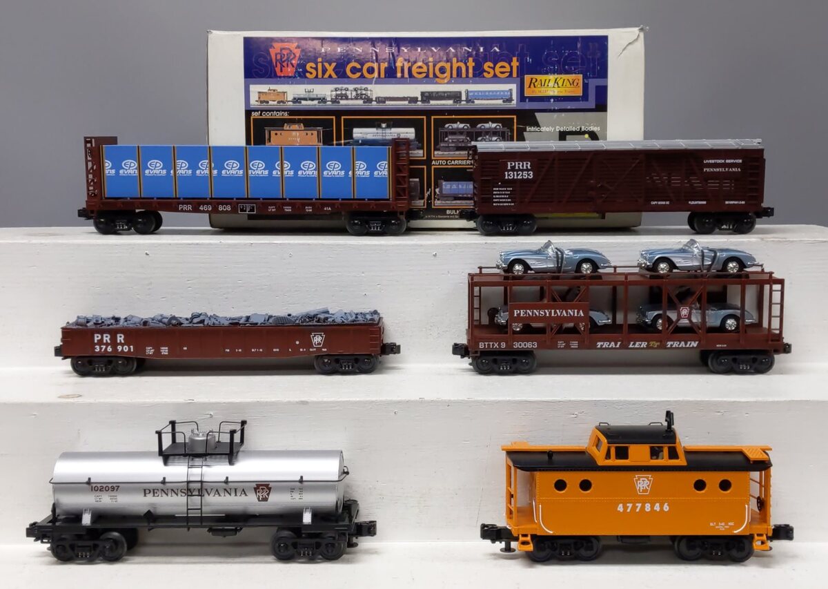 MTH 30-7007 O Pennsylvania RailKing Freight Car Set (Set of 6) LN/Box
