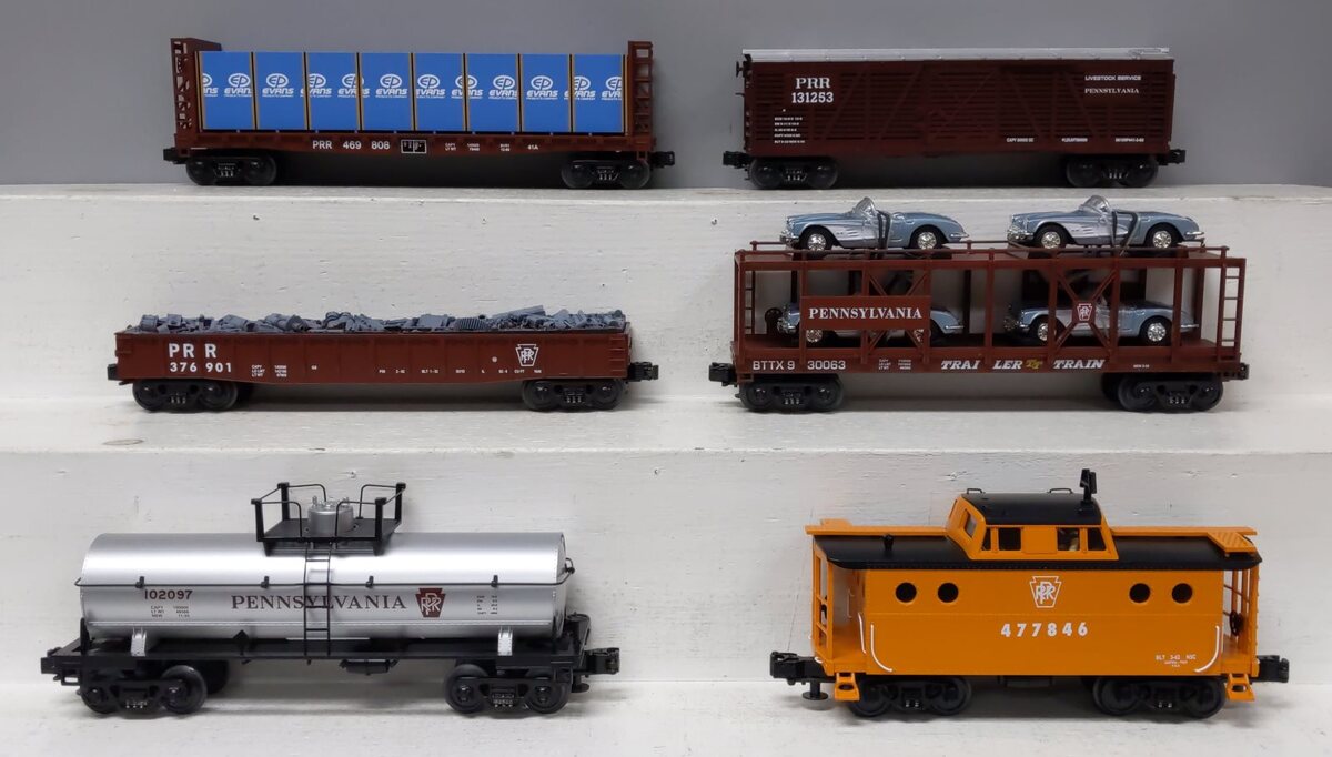 MTH 30-7007 O Pennsylvania RailKing Freight Car Set (Set of 6) LN/Box