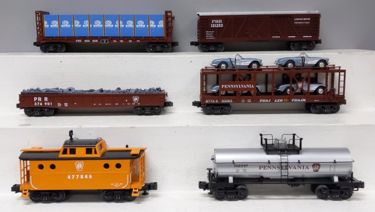 MTH 30-7007 O Pennsylvania RailKing Freight Car Set (Set of 6) LN/Box