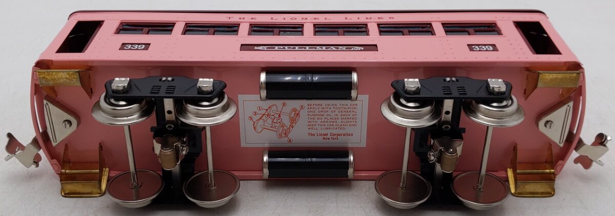 MTH 11-40025 Standard Gauge Lionel Lines Pullmen Pink Coach Passenger Car #339 NIB