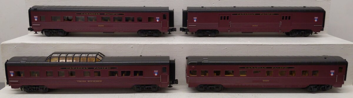 MTH 30-6730 O Canadian Pacific RailKing 60' Streamlined Passenger Set (Set of 4) LN/Box