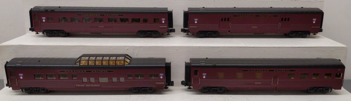 MTH 30-6730 O Canadian Pacific RailKing 60' Streamlined Passenger Set (Set of 4) LN/Box