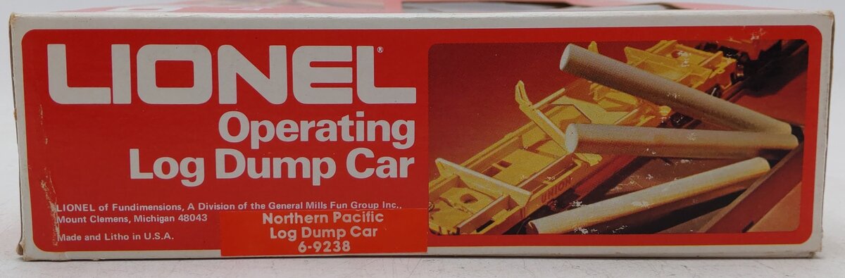 Lionel 6-9238 O Gauge Northern Pacific Log Dump Car EX/Box