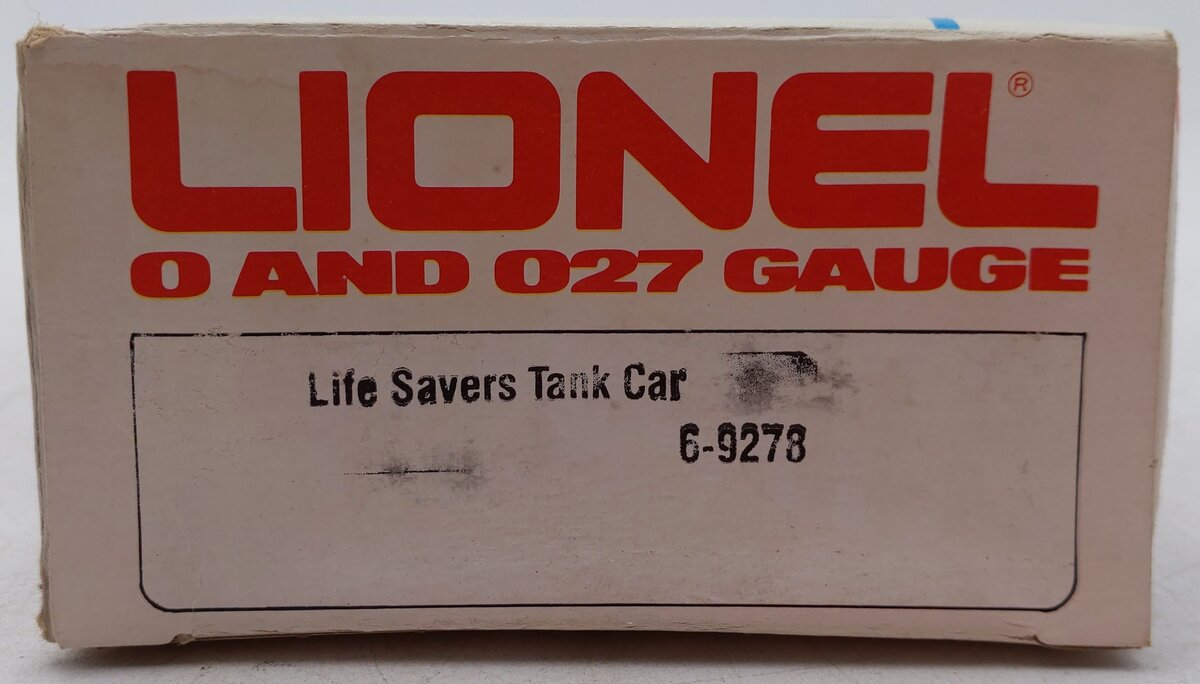 Lionel 6-9278 O Gauge Lifesavers Chrome Plated Single Dome Tank Car EX/Box