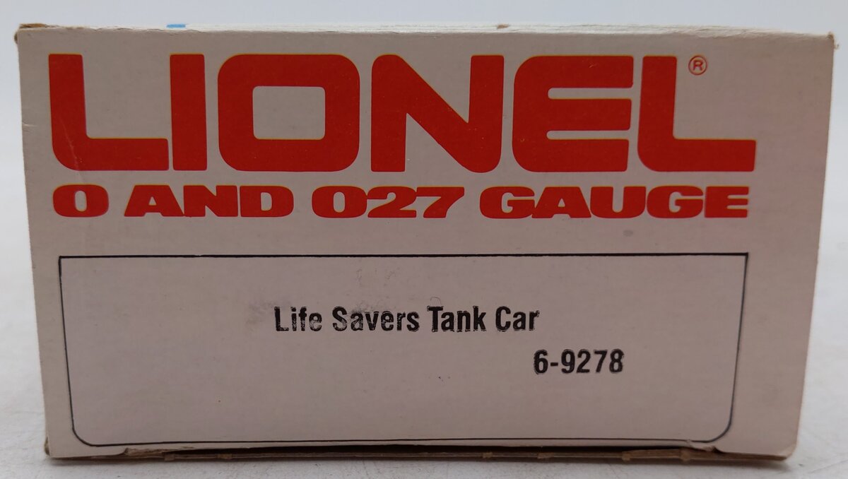 Lionel 6-9278 O Gauge Lifesavers Chrome Plated Single Dome Tank Car EX/Box
