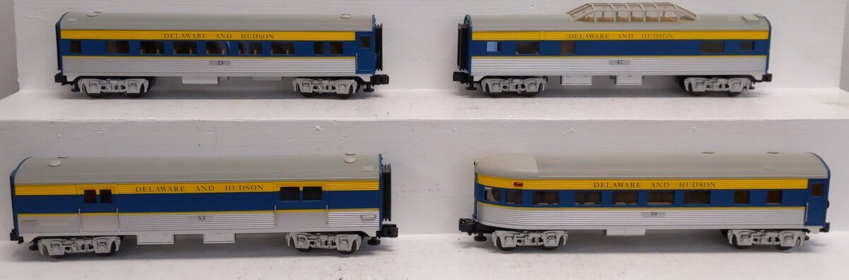MTH 30-6098 O Delaware & Hudson O-27 Streamlined Passenger Car Set (Set of 4) LN/Box