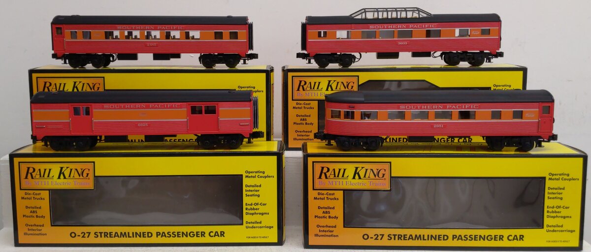 MTH 30-6109 O Gauge Southern Pacific O-27 Streamlined Passenger Set NIB