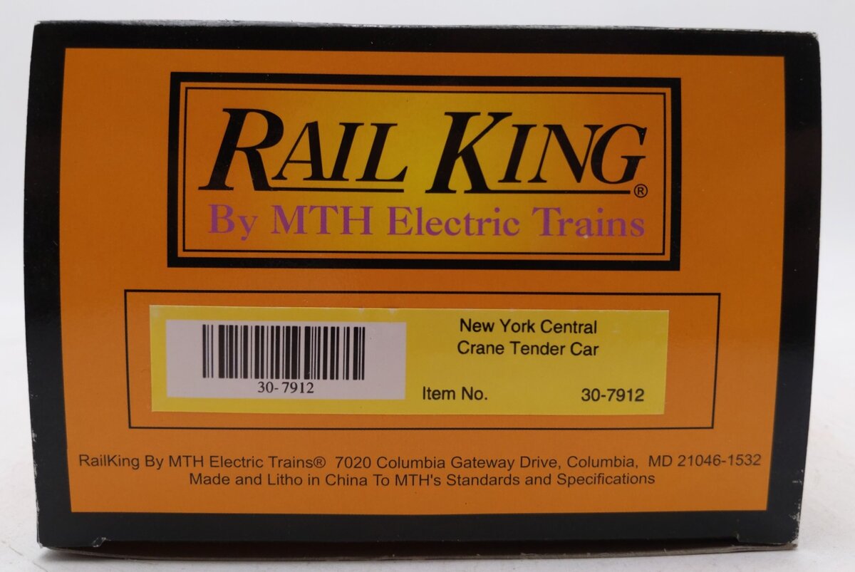 MTH 30-7912 O Gauge New York Central Crane Tender Car #X-27 LN/Box