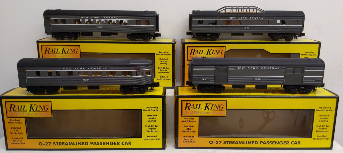 MTH 30-6080 New York Central Streamlined Passenger (4) NIB