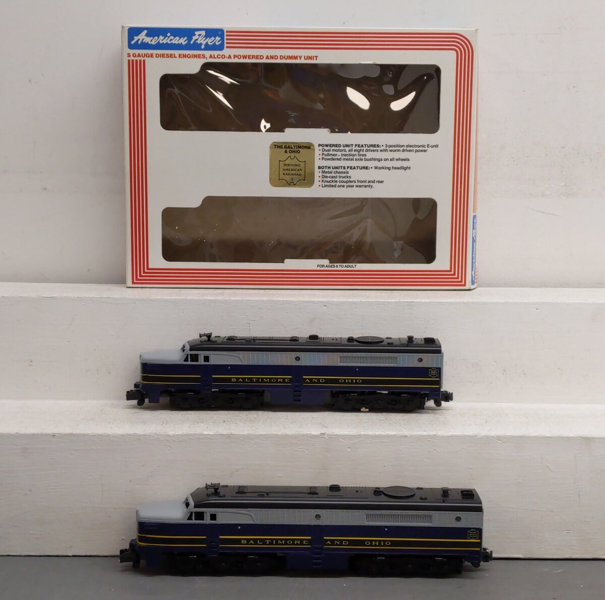 American Flyer 4-8153 S Baltimore & Ohio Historic American Diesel Locomotive Set EX/Box