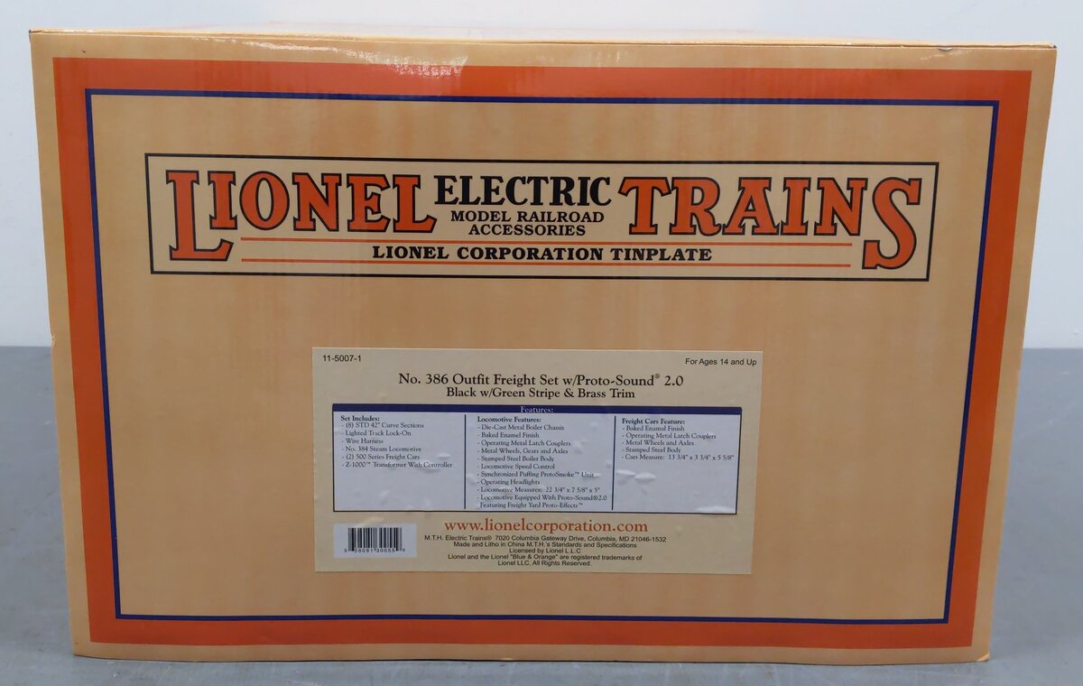 Lionel 11-5007-1 Lionel Lines Black/Brn #386 Outfit Freight Set EX/Box