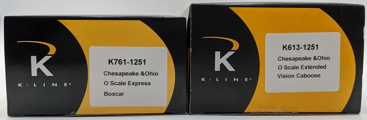 K-Line k613-1251A C&O Classic 2-Car Freight Set NIB