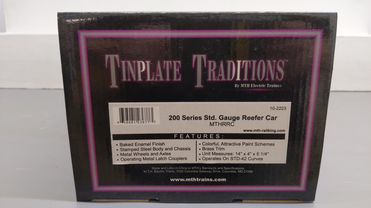 MTH 10-2223 Standard Gauge MTHRRC 200 Series Reefer Car EX/Box