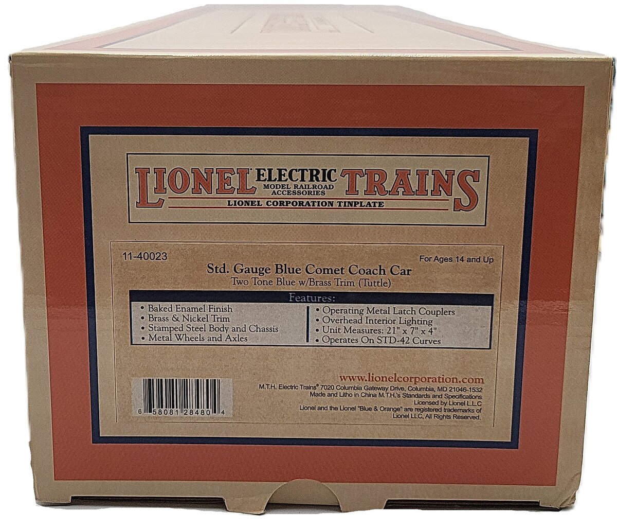 MTH 11-40023 Std. Gauge Blue Comet Tuttle Coach Car #433 LN/Box