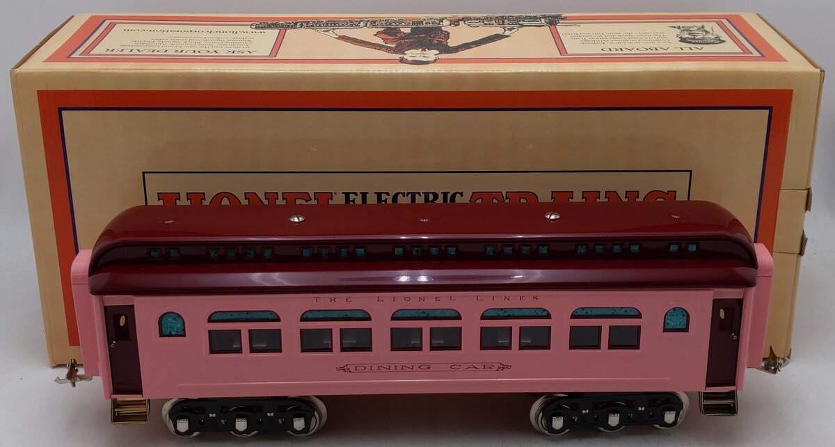 MTH 11-40056 Standard Gauge Lionel Lines Pink Diner Car w/ Brass Trim EX/Box
