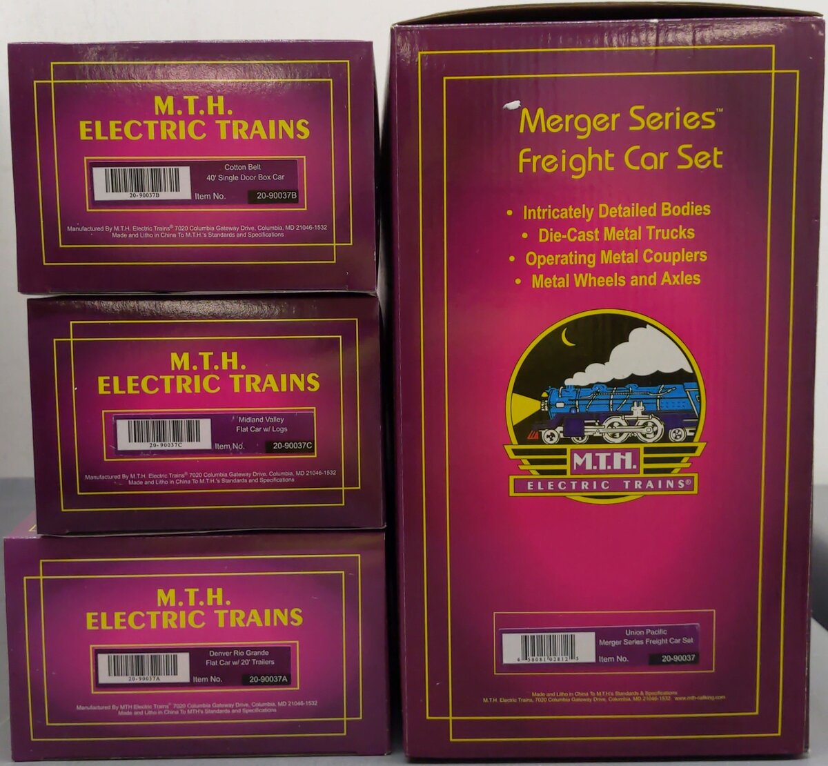 MTH 20-90037 O Union Pacific Merger Series Freight Car Set (Set of 3) LN/Box