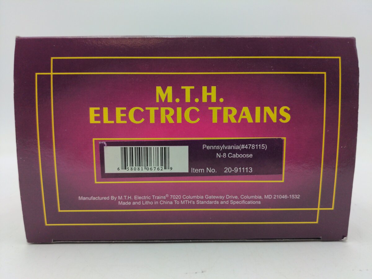 MTH 20-91113 Pennsylvania N-8 Illuminated Caboose #478115 LN/Box