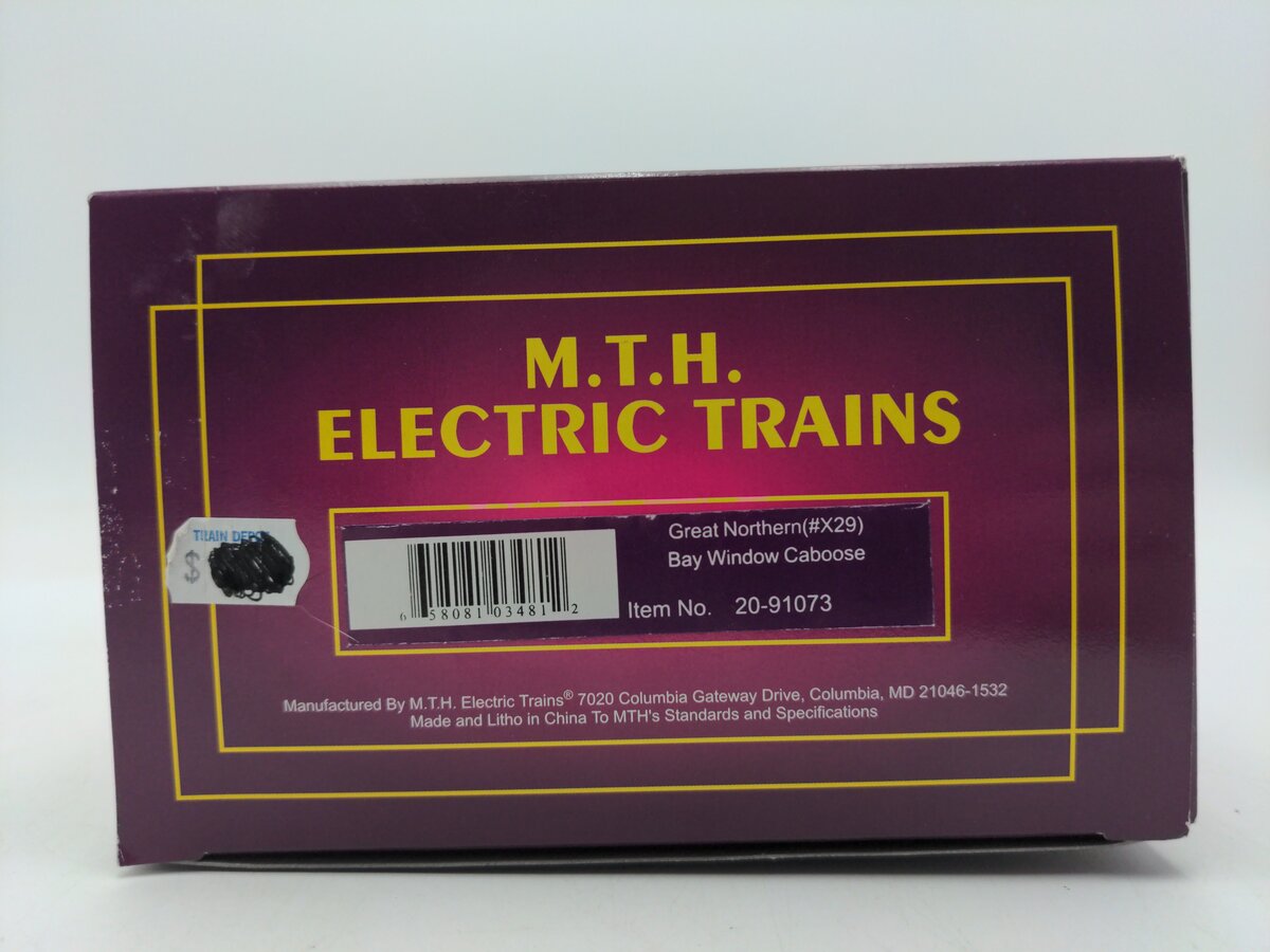 MTH 20-91073 O Great Northern Bay Window Caboose #X29 LN/Box