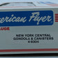 American Flyer 4-9304 S Scale New York Central Gondola w/Canisters #9304 NIB