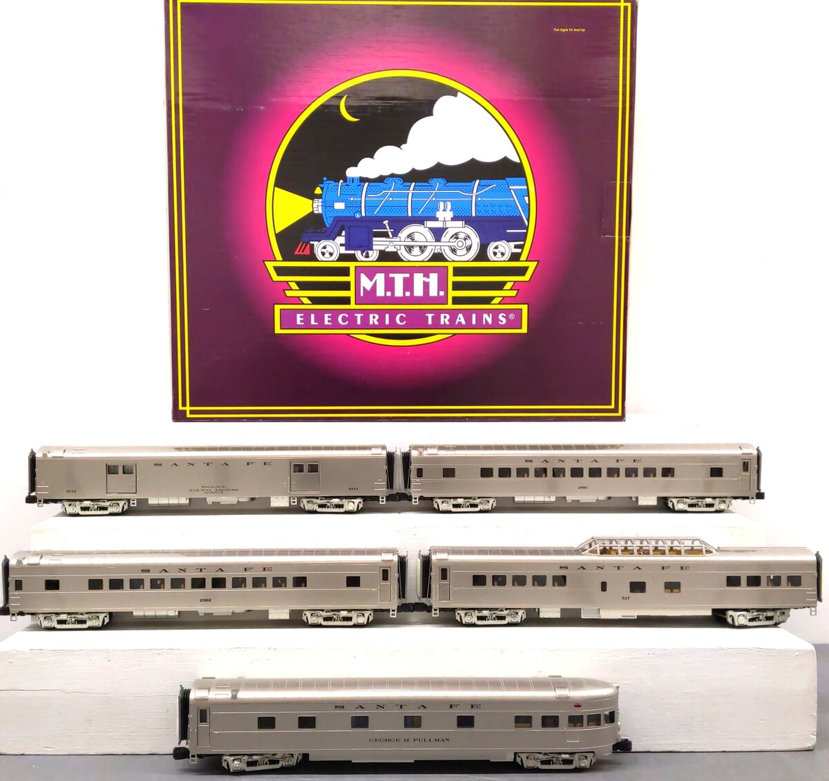 MTH 20-65136 O Santa Fe Premier 70' Streamlined Passenger Car Set (Set of 5)