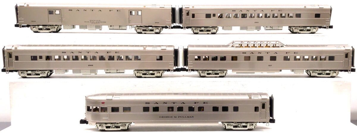 MTH 20-65136 O Santa Fe Premier 70' Streamlined Passenger Car Set (Set of 5)