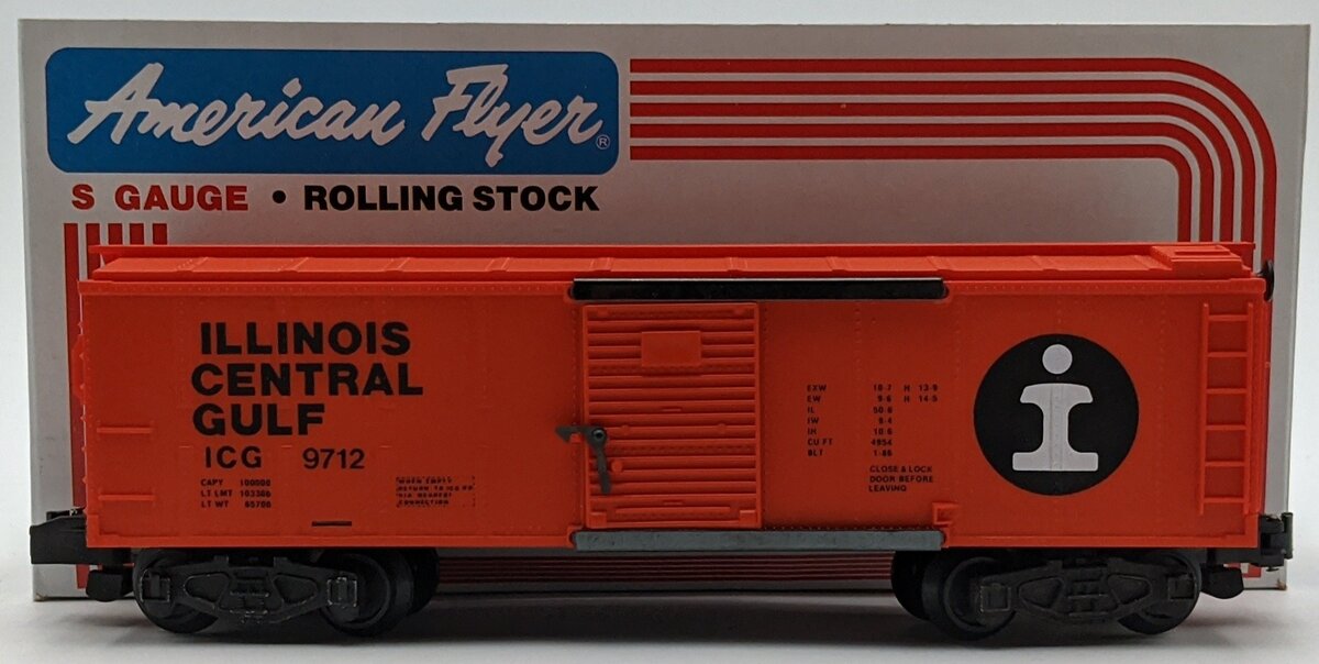 American Flyer 4-9712 S Gauge Illinois Central Gulf Boxcar NIB