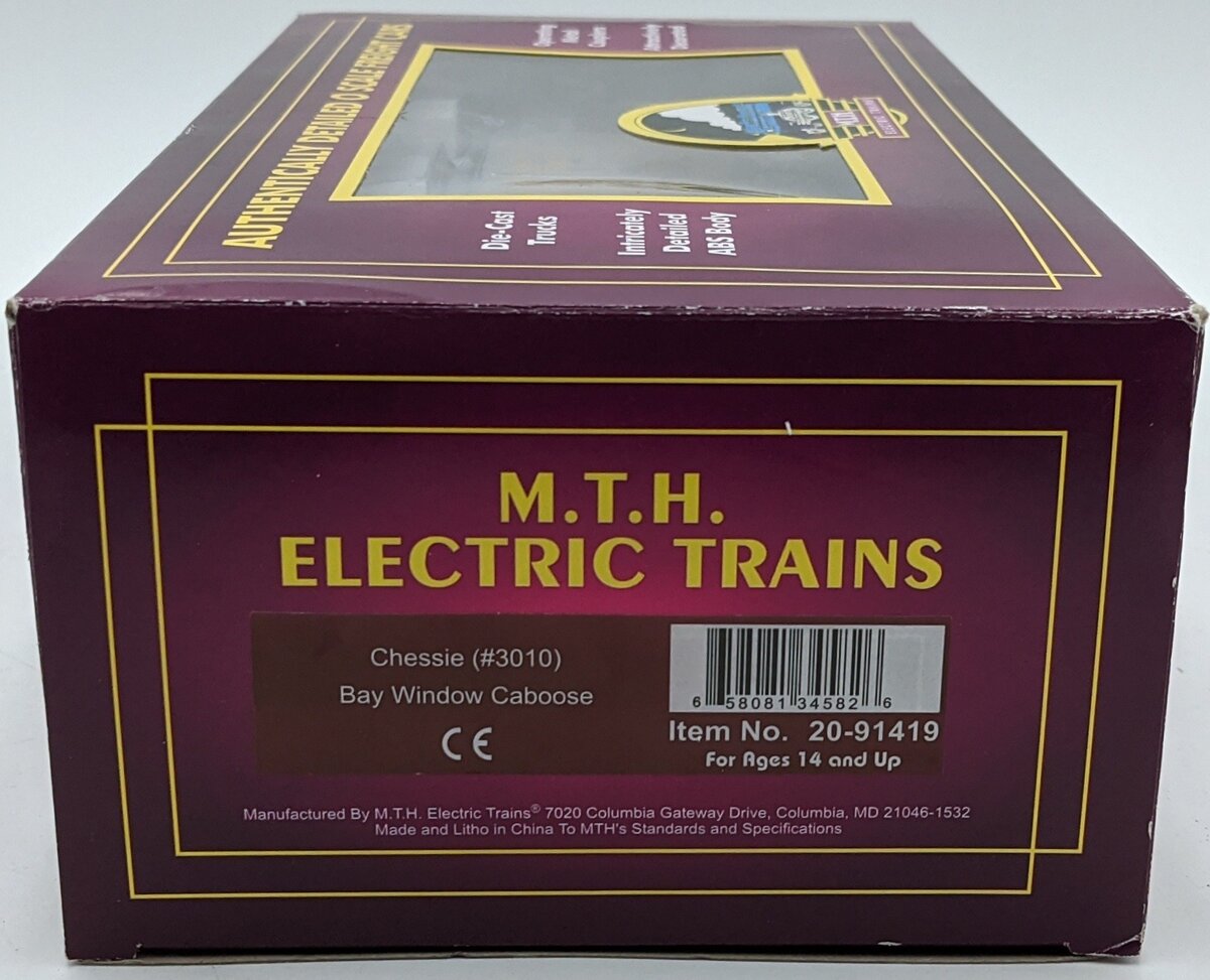 MTH 20-91419 O Chessie Bay Window Caboose #3010 NIB