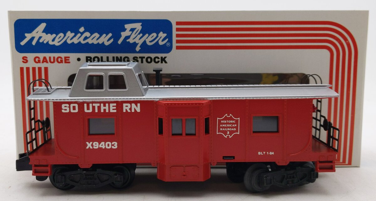American Flyer 4-9403 S Gauge Southern Bay Window Illuminated Caboose EX/Box