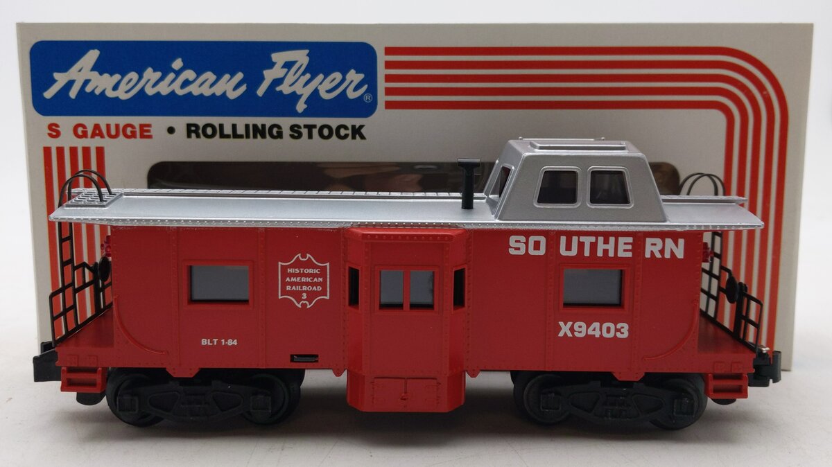 American Flyer 4-9403 S Gauge Southern Bay Window Illuminated Caboose EX/Box