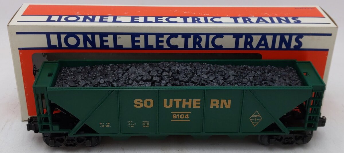 Lionel 6-6104 O Famous American Railroad Southern Hopper #6104 with Coal Load EX/Box
