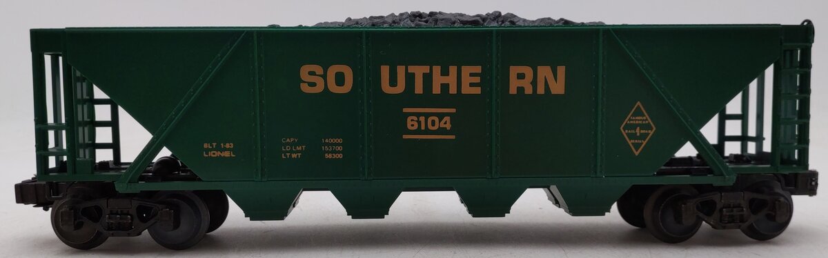 Lionel 6-6104 O Famous American Railroad Southern Hopper #6104 with Coal Load EX/Box
