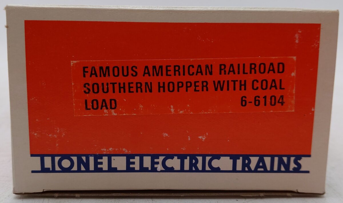 Lionel 6-6104 O Famous American Railroad Southern Hopper #6104 with Coal Load EX/Box