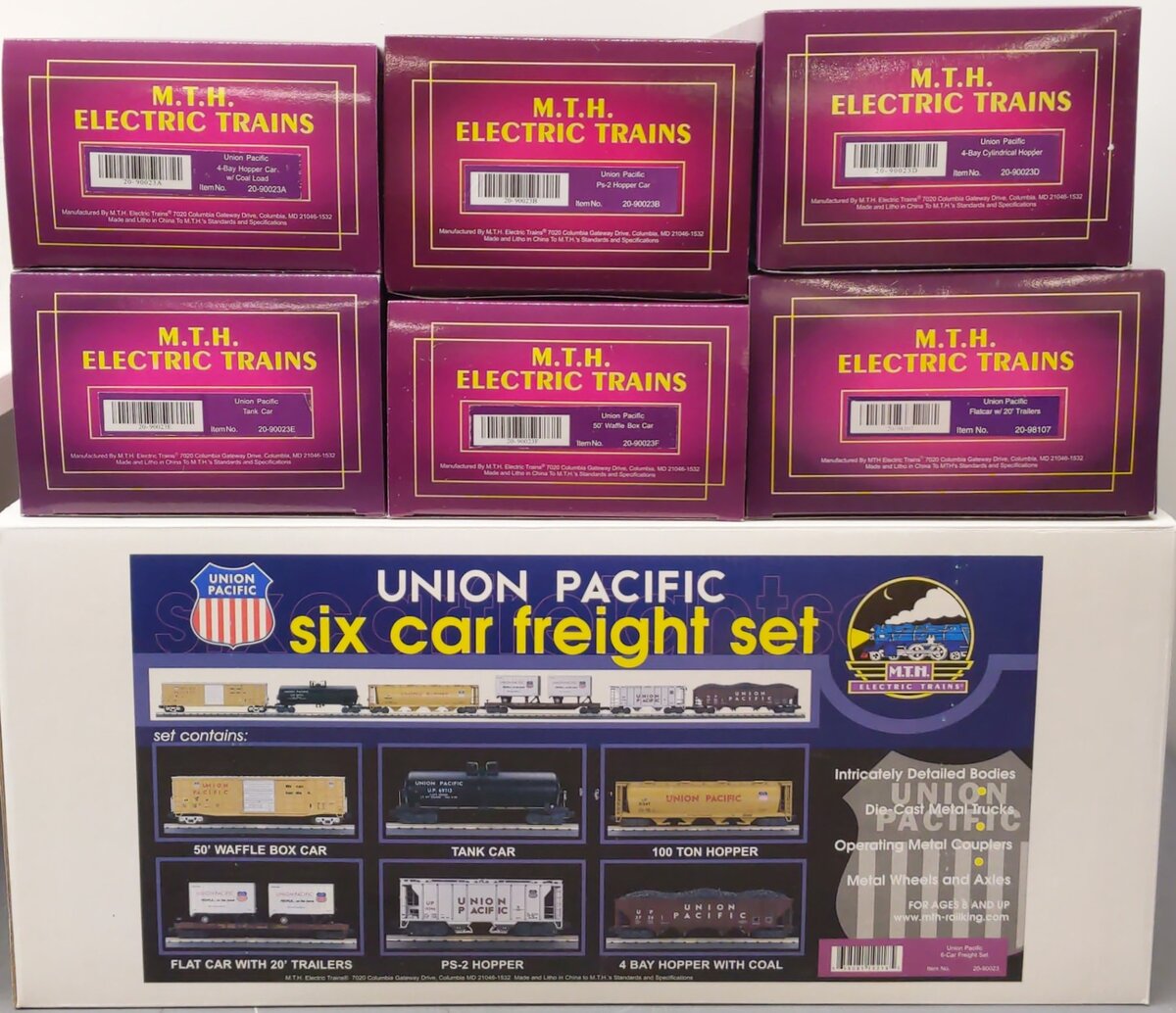 MTH 20-90023 O Union Pacific Premier Freight Car Set #2 (Set of 6) LN/Box