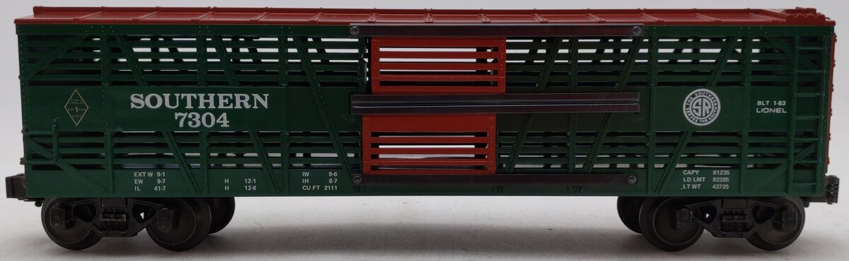 Lionel 6-7304 O Gauge Southern Double Door Stock Car #7304 EX/Box