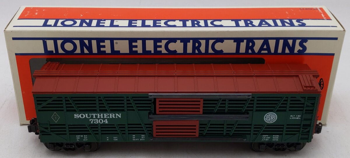 Lionel 6-7304 O Gauge Southern Double Door Stock Car #7304 EX/Box