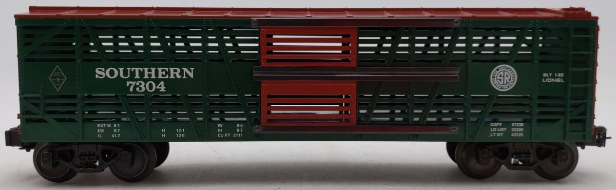 Lionel 6-7304 O Gauge Southern Double Door Stock Car #7304 EX/Box