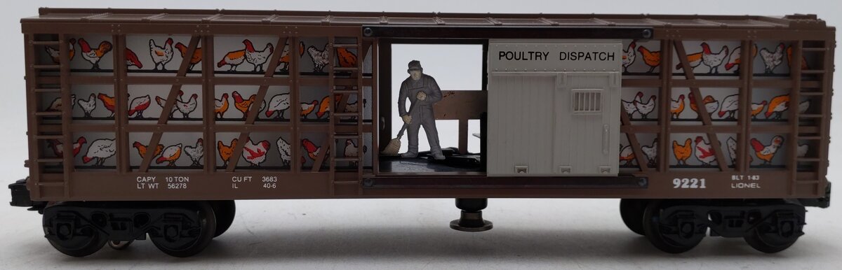 Lionel 6-9221 O Gauge Poultry Dispatch Operating Car #9221 EX/Box