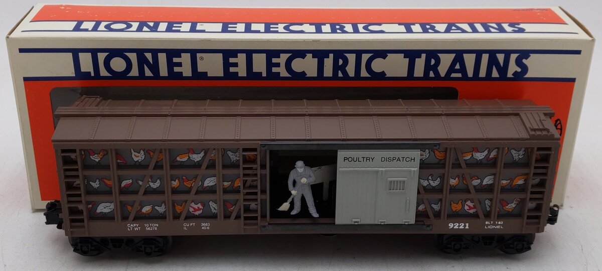 Lionel 6-9221 O Gauge Poultry Dispatch Operating Car #9221 EX/Box